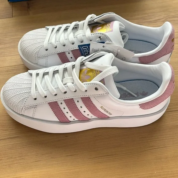 Adidas Originals Superstar bold sneakers. Pink. Size 6.5. New!